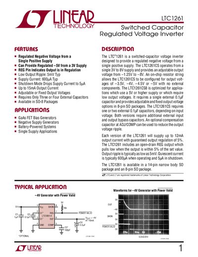 Linear Technology LTC1261 Datasheet - cover page