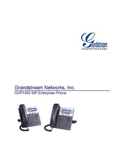 Grandstream GXP1450 SIP Enterprise Phone User Manual - cover page