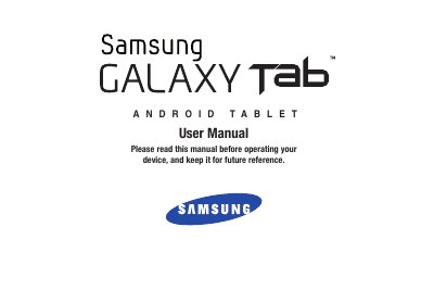 Samsung Galaxy Tab Tablet User Manual - cover page