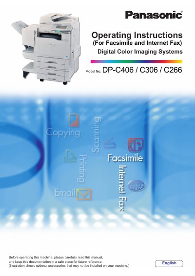 Panasonic DP-C406/C306/C266 Digital Color Imaging Systems Operating Instructions - cover page