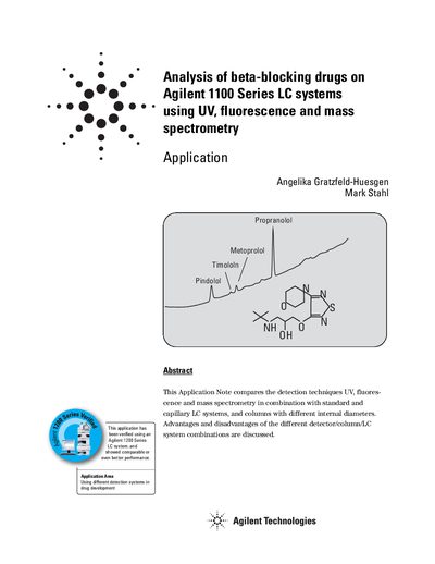 Agilent 1100 Series LC Analysis of Beta-Blocking Drugs Application Note - cover page