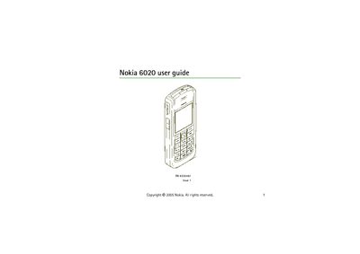 Nokia 6020 User Guide - cover page