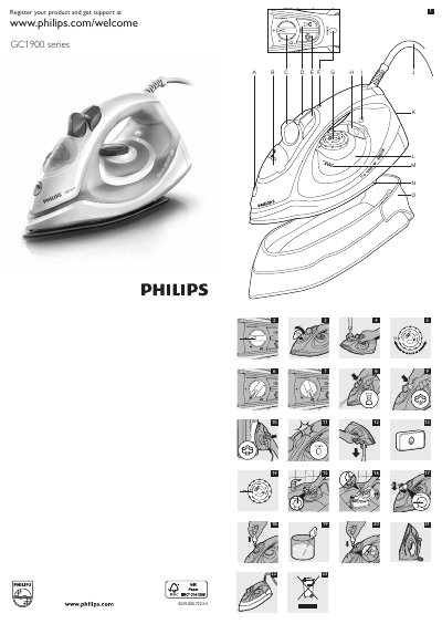 Philips GC1900 Series Steam Iron User Manual - cover page