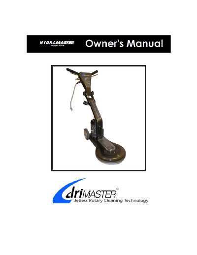 HydraMaster Rotary DriMaster User Manual - cover page