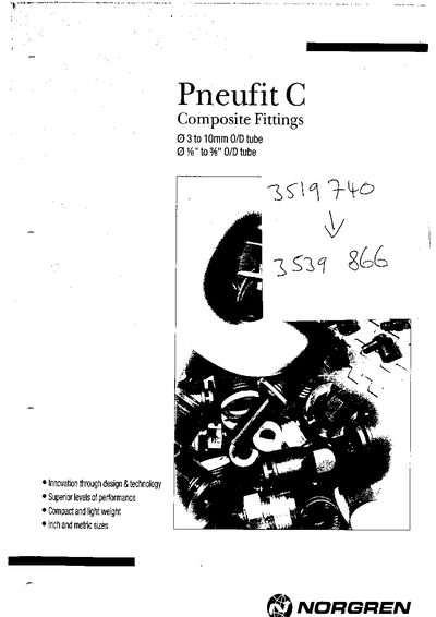 Norgren Pneufit C Composite Fittings Product Leaflet - cover page