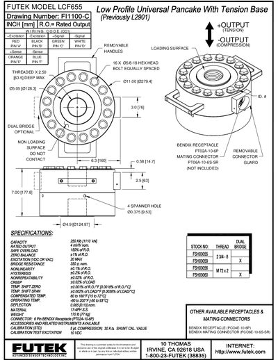 Futek LCF655 Sensor Handbook - cover page