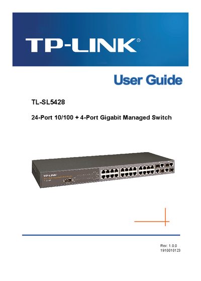 TP-Link TL-SL5428 24-Port 10/100 + 4-Port Gigabit Managed Switch User Guide