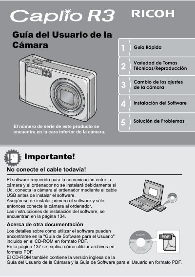 Ricoh Caplio R3 User Guide - cover page
