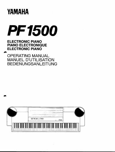 Yamaha PF1500 Electronic Piano Operating Manual