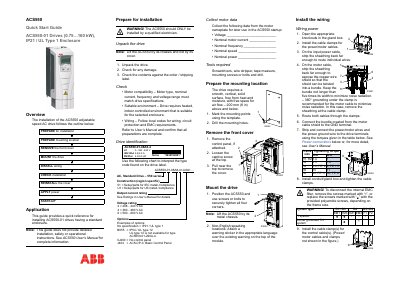 ABB ACS550-01 IP21 UL Type 1 Quick Start Guide - cover page
