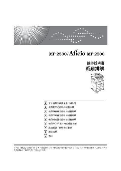 Ricoh MP2500 Operating Manual - cover page