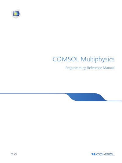 COMSOL Multiphysics 5.6 Programming Reference Manual - cover page