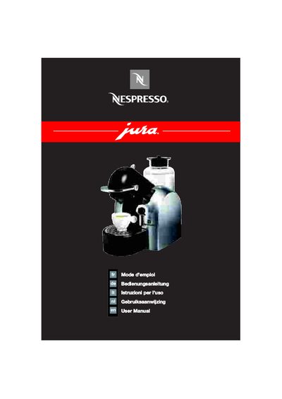 Jura Coffee Machine User Manual - cover page