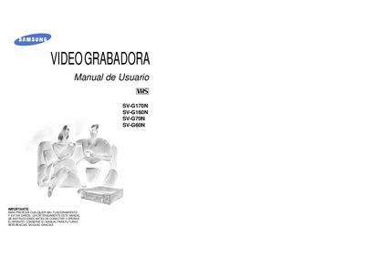 Samsung SV-G170N SV-G160N SV-G70N SV-G60N VCR User Manual - cover page