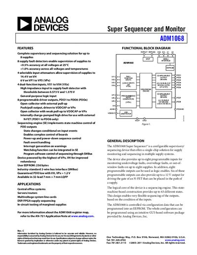 Analog Devices ADM1068 Product Handbook Rev C - cover page