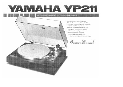 Yamaha YP-211 Turntable Owner's Manual - cover page