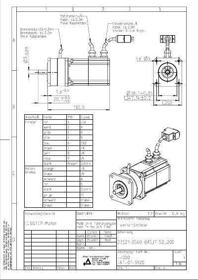Jenaer 23S21-0560-8A5J7-52_200 Motor Connection Datasheet - cover page
