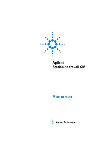 Agilent SM Workstation Startup Manual - cover page