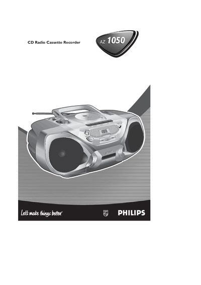 Philips AZ1050 CD Radio Cassette Recorder User Manual - cover page