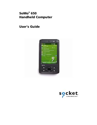 Socket Mobile SoMo 650 Handheld Computer User Manual - cover page