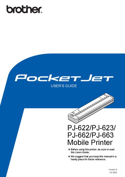 Brother PJ-622/PJ-623/PJ-662/PJ-663 Mobile Printer User's Guide - cover page