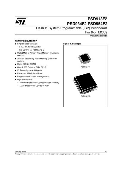 ST PSD913D2/PSD934F2/PSD954F2 handbook