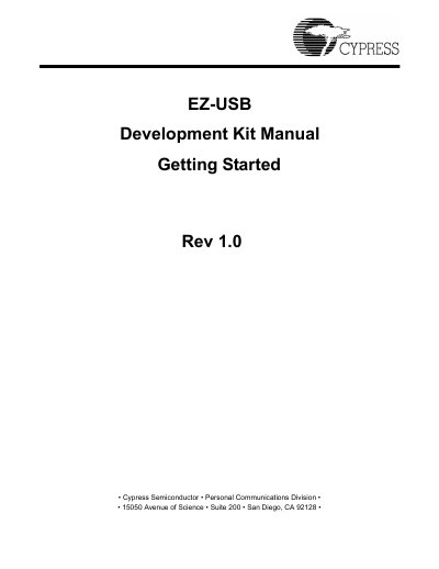 Cypress EZ-USB Advanced Development Board User Manual - cover page