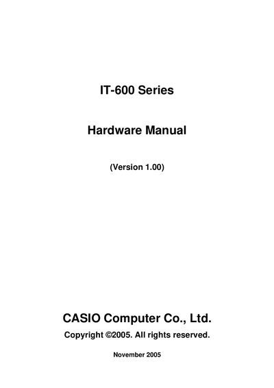 Casio IT-600 Series Hardware Manual - cover page