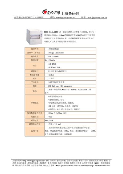 RING 8012pmhPMH Barcode Printer Manual