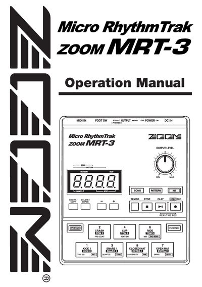 Zoom Micro RhythmiTrak MRT-3 Operation Manual