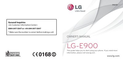 LG LG-E900 User Manual