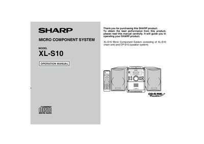 Sharp XL‑S10 Operation Manual - cover page