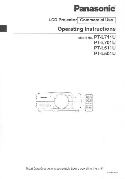 Panasonic PT-L711U PT-L701U PT-L511U PT-L501U Manual(1)