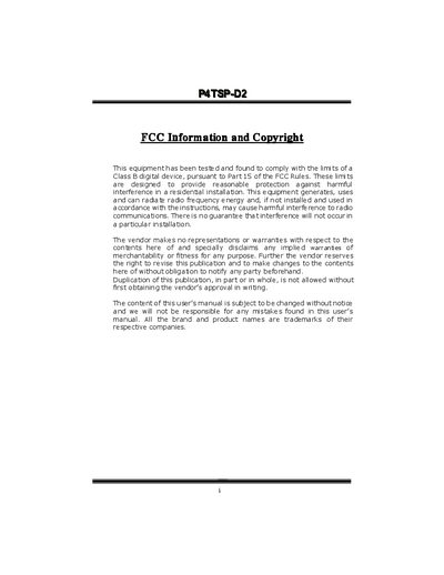 P4TSP-D2 Motherboard User Manual - cover page