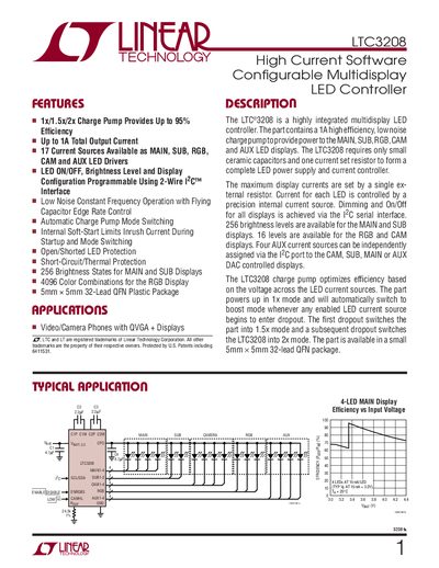 Linear Technology LTC3208 Datasheet - cover page