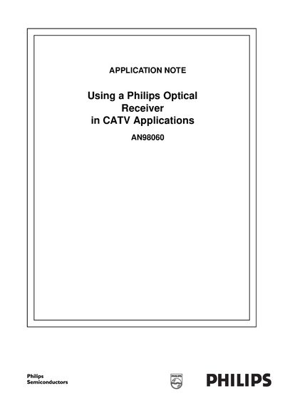 Philips Optical Receiver Application Note AN98060 - cover page