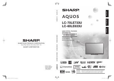 Sharp LC-70LE733U/LC-60LE633U Liquid Crystal Television Operation Manual