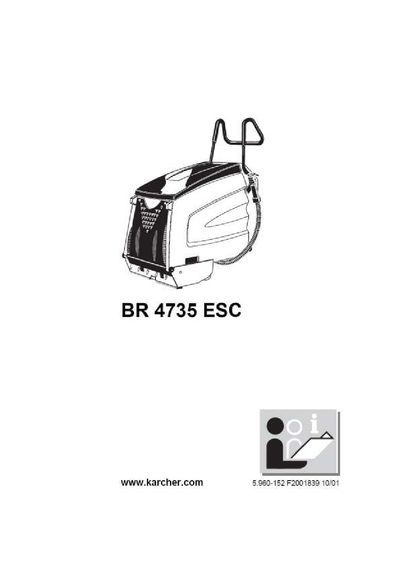 Kärcher BR 4735 ESC Escalator Cleaning Machine User Manual - cover page