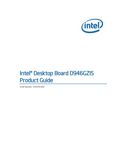 Intel D946GZIS Desktop Board Product Guide - cover page