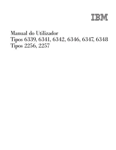 IBM PC Types 6339, 6341, 6342, 6346, 6347, 6348, 2256, 2257 User Manual - cover page
