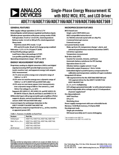 Analog Devices ADE7566 Handbook - cover page