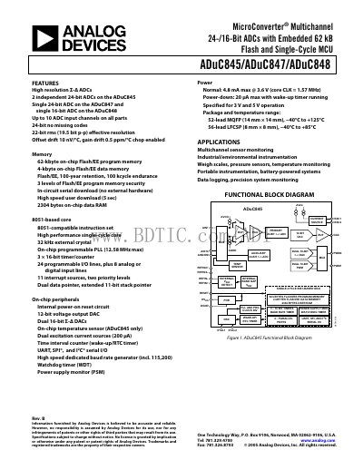 Analog Devices ADuC845/ADuC847/ADuC848 Microconverter Handbook - cover page
