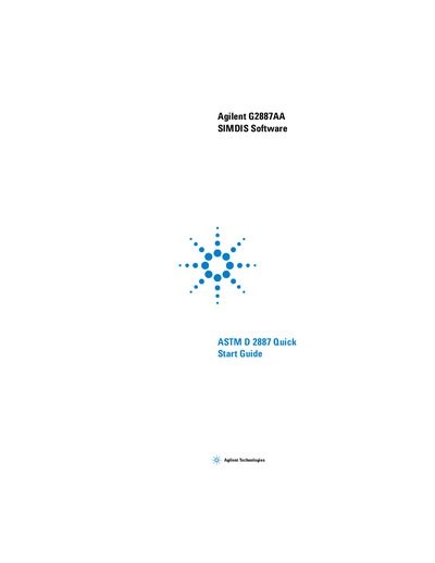 Agilent G2887AA SIMDIS Software ASTM D 2887 Quick Start Guide(1) - cover page