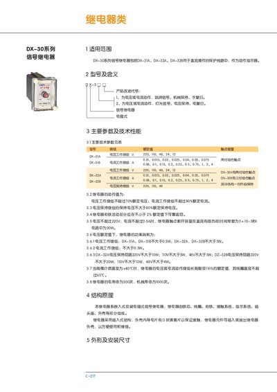 DX-30 Series Signal Relay Manual - cover page