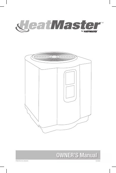 Hayward HeatMaster Pool Heater Owner's Manual - cover page