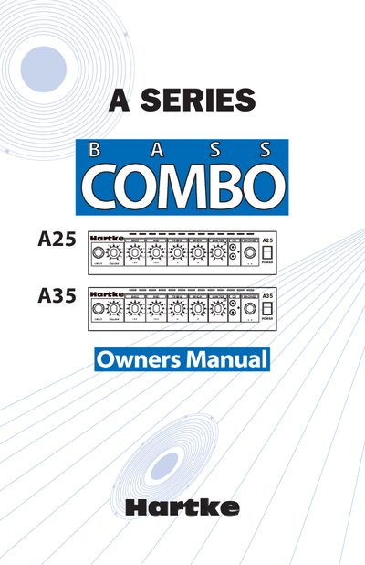 Hartke A25/A35 Combo Bass Amplifier User Manual - cover page