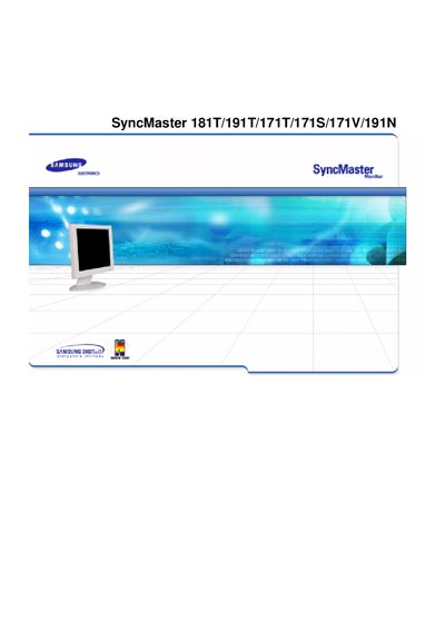 Samsung SyncMaster 181T/191T/171T/171S/171V/191N Display User Manual