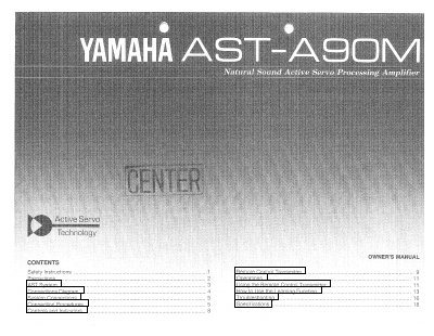 Yamaha AST-A90M User Manual - cover page