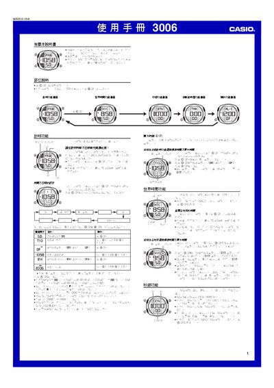Casio 3006 User Manual - cover page