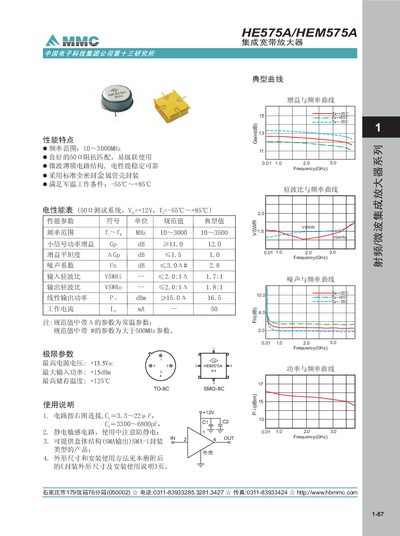 HBM HE575A/HEM575A Broadband Amplifier User Manual